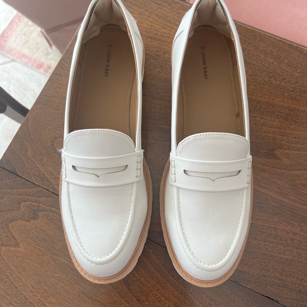 St. John's Bay Women's White Loafers